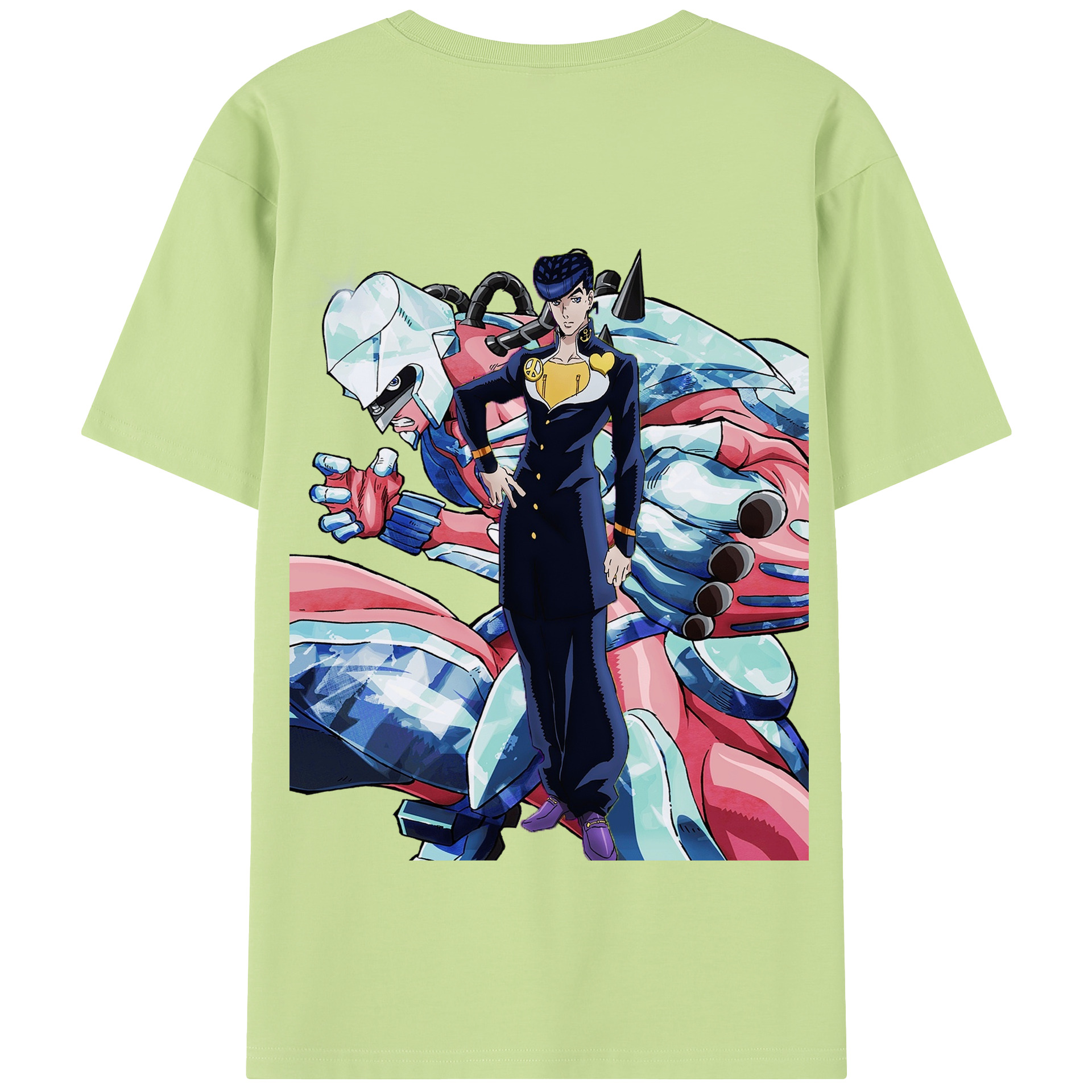 （画像用） ジョジョの奇妙な冒険 ひがしかた じょうすけ JoJo's Bizarre Adventure Higashikata Josuke 綿100％半袖Tシャツ（背面プリント）